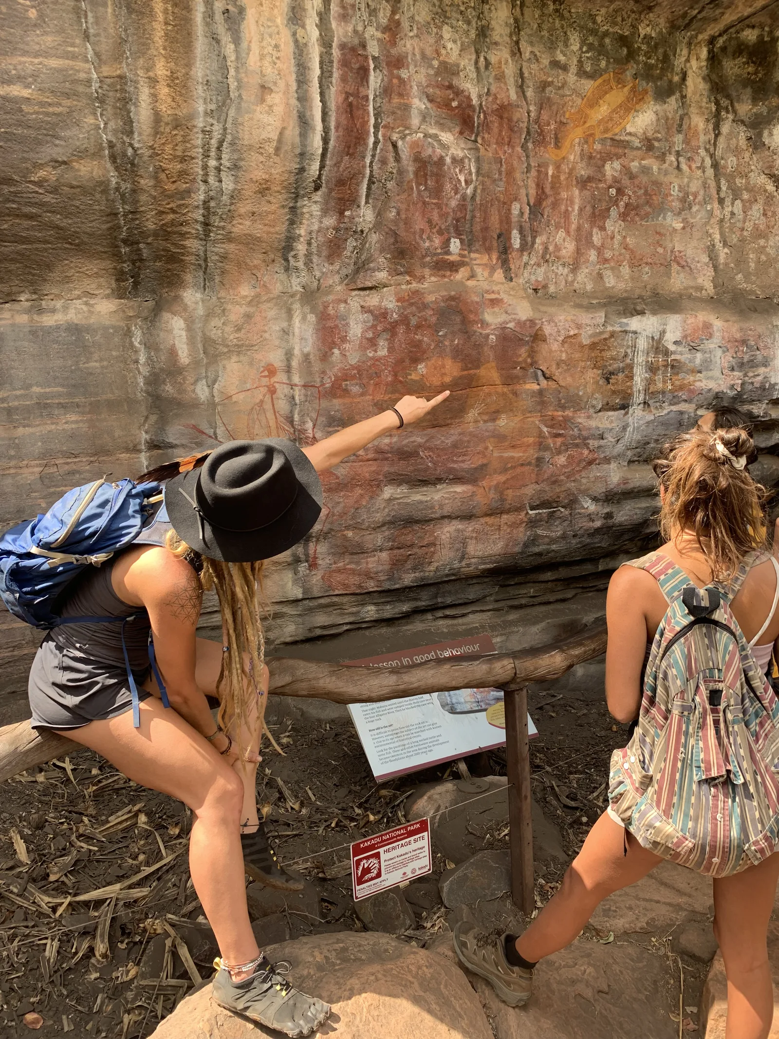 Mel photographing ancient rock art